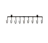 Homemaison - Portant avec Patères en Métal Brut - Accessoires Déco - Métal Noir - Robuste et Durable - Organisation Vêtements et Accessoires - Taille Compacte 50 x 6 x 9 cm - Couleur Noir