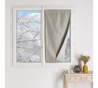 Homemaison QABANE - Petit Rideau Occultant 100% Doublé Polaire - Polyester - Isolation Thermique - Voilage Chambre, Salon - Ourlet Passe Tringle - 90 x 210 cm - Sable