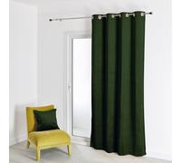 Homemaison QABANE - Rideau en Velours Feutré Uni - Velours Doux Épais - Occultant Anti Bruit Thermique - pour Salon Chambre Bureau - 8 Œillets Ø 4 cm - 135 x 260 cm - Vert Sapin
