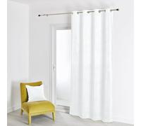 Homemaison QABANE - Rideau en Velours Feutré Uni - Velours Doux Épais - Occultant Anti Bruit Thermique - pour Salon Chambre Bureau - 8 Œillets Ø 4 cm - 135 x 260 cm - Blanc