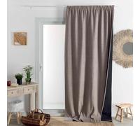 Homemaison QABANE - Rideau Thermique Phonique Semi Occultant à Galons Fronceurs KONFOR - Polyester - Isolation Acoustique - Voilage Chambre, Salon - 140 x 260 cm - Lin