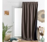 Homemaison QABANE - Rideau Thermique Phonique Semi Occultant à Galons Fronceurs KONFOR - Polyester - Isolation Acoustique - Voilage Chambre, Salon - 140 x 260 cm - Taupe