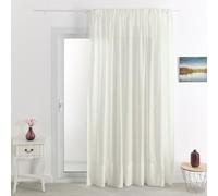 Homemaison QABANE - Voilage Poly-Lin Brodé Cornely - Polyester et Lin - Tamisage de Lumière - Finition Galon Fronceur - Installation Facile - Salon et Chambre - 300 x 240 cm - Naturel