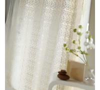 Homemaison - Rideau Ameublement en Filet Brodé - Polyester - 8 Œillets Ronds Ø 4 cm - Tamisants pour Salon Chambre - Finition Ourlet - 150 x 260 cm - Blanc