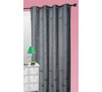Homemaison - Rideau Ameublement en Jacquard Formes Géométriques - 8 Œillets Métal Ø 4 cm - Tamisant et Isolant Froid - Fenêtre Salon Chambre Bureau - 140 x 260 cm - Gris Anthracite