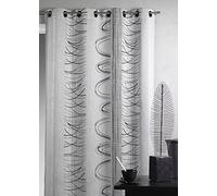 HomeMaison Rideau en Jacquard à imprimés Graphiques, 100% Polyester, Bleu, 140 x 260 cm