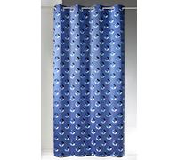 Homemaison - Rideau en Jacquard à Imprimés Rosace - Polyester - Motif Fantaisie - Prêt-à-Poser avec 8 Œillets Argentés - Adapté Salon et Chambre - 140 x 260 cm - Marron Chocolat