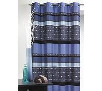 HomeMaison Rideau en Jacquard à Rayures Horizontales Graphiques, 100% Polyester, Prune