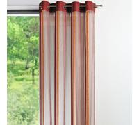 Homemaison - Rideau En Organza À Rayures Verticales Rouge Orangé 140x260 Cm