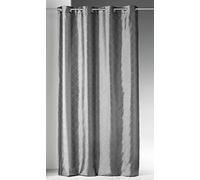 Homemaison - Rideau en Shantung à Imprimés Écaille - Polyester - Motif Fantaisie - Prêt-à-Poser avec 8 Œillets Argentés - Adapté Salon et Chambre - 140 x 260 cm - Gris Anthracite