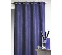 HomeMaison Rideau en suédine imprimée aux Reflets argentés, 100% Polyester, Bleu, 140 x 260 cm