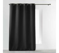 Homemaison - Rideau Essentiel Uni À Oeillets Noir 140x280 Cm