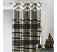 Homemaison - Rideau Shantung Rayure Chenille - Polyester - 8 Œillets Ronds Canon de Fusil - Prêt-à-Poser - Salon Chambre Cuisine - 140 x 260 cm - Taupe