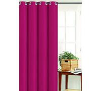 Homemaison Rideau Uni Effet Bachette, Polyester, Rouge, 250x135 cm