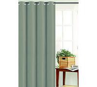 Homemaison Rideau Uni Effet Bachette, Polyester, Taupe, 180x135 cm