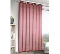 Homemaison Rideau Uni en Etamine Imitation Lin, Polyester, Marsala, 245x140 cm