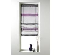 Homemaison - Store Bateau en Organza à Rayures Horizontales - 100% Polyester - Barre de Lestage Ajustable - Intérieur Contemporain Chic - Prêt-à-Poser - 60 x 130 cm - Jaune Ocre