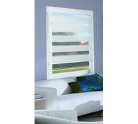 Homemaison - Store Enrouleur Jour/Nuit - Polyester Bi-Matière - Tissu Voile et Tamisant - Mécanisme à Chaînette - Fixation sans Percage - Barre de Lestage Blanche - 62 x 170 cm - Taupe