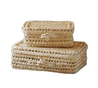 Homemaison Valisette feuille de palmier - Boite de rangement Palmier - 30 x 20 x 12 cm - Artisanat Marocain - Couleur Naturel