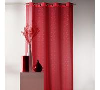 Homemaison - Voilage en Étamine Imprimé Petits Points Colorés - Polyester - Rideaux Transparent Salon Chambre Cuisine - Finition 8 Œillets Ronds Argent - 140 x 240 cm - Rouge