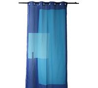 HomeMaison Voilage en étamine imprimée à Motifs Graphiques, 100% Polyester, Bleu