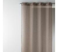 Homemaison - Voilage en Étamine Unie et Fils Lurex - Polyester - Léger et Tamisant - 8 Œillets Ronds Argentés - Prêt-à-Poser - Salon, Chambre - 140 x 240 cm - Taupe