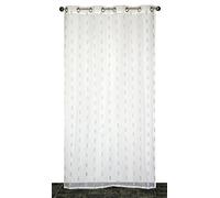 Homemaison Voilage en Organza Grain de Café, Polyester, Gris, 240x140 cm