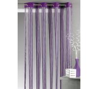 Homemaison - Voilage en Organza Rayures Verticales - Transparence et Élégance - 8 Œillets Ronds Canon de Fusil Ø 4 cm - Fenêtre Salon Chambre Cuisine - 140 x 260 cm - Bordeaux