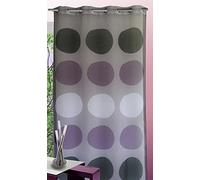 Homemaison - Voilage Étamine Gros Pois - Polyester - Transparent, Design, Prêt à Poser - 8 Œillets Ø 4 cm - Salon, Chambre, Cuisine - 135 x 240 cm - Bleu Azur