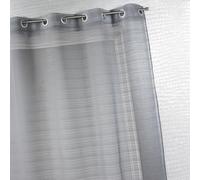 Homemaison - Voilage Fantaisie à Fines Rayures - 100% Polyester - Tamisant et Décoratif pour Salon, Chambre - Ø 4 cm Oeillets Ronds Argent - 290 x 240 cm - Gris Clair