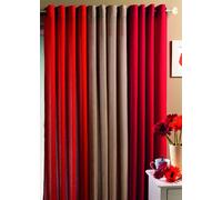 Homemaison - Voilage Fantaisie Tissée Rayure - Polyester Uni - Rideau Prêt-à-Poser avec Œillets Bronze - Idéal pour Fenêtre de Salon, Chambre, Cuisine - 200 x 260 cm - Crème