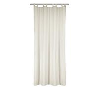 Homemaison Voilage Uni à Passants, Polyester, Crème, 245x140 cm