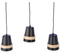Lampe à suspension Venezia Black Homemania - Noir, Bois - 60 x 14 x 100 cm