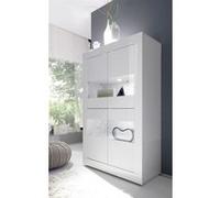 Buffet vitrine 4 portes BASIC laqué blanc brillant Blanc