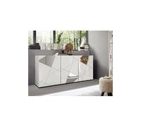 Homemania Armoire multifonctionnelle Vittoria - Blanc, Gris - 248 x 42 x 175 cm