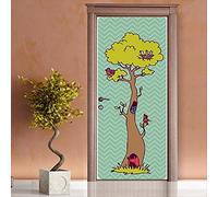 Homemania Autocollant Tree - Les Enfants - pour Le Salon, la Chambre - Multicolore en Vinyle, 90 X 210cm