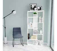 Homemania Bora Bibliothèque, Étagères-Bureau, Salon-Blanc en Bois, 70 X 22 X 156,6cm, Panneau d'aggloméré mélaminé BR01