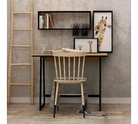 Homemania Bureau Koala - avec Étagère - pour Bureau, Studio, Chambre - Chêne, Noir en Bois, 100 X 60 X 108cm