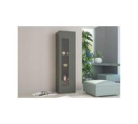 Homemania Cabinet Polyvalent Daiquiri - Économie d'espace, Buffet - avec Vitres, Étagères, Portes - pour Le Salon, Le Hall d'Entrée - Anthracite en Bois, 45 X 34 X 162cm