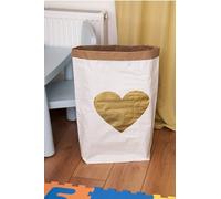 Homemania Corbeille, Papier Kraft, Vinyle, Blanc, Or