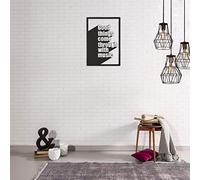 HOMEMANIA Décoration murale Mots - Noir - 30 x 0,15 x 42 cm -