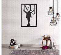 Homemania Décoration Murale, Acier laminé, Noir, 31 x 0,15 x 46 cm