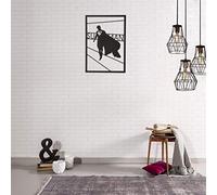 Homemania Décoration Murale Acier Noir 35 x 0,15 x 50 cm