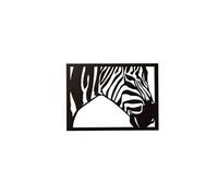 HOMEMANIA Décoration Murale Zébra - Art Mural - Animaux - pour Séjour, Chambre - Noir en Acier, 48 x 0,15 x 35 cm