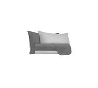 Italian Bed Linen CL-NC-Grigio chiaro/fumo-2P Natural Color Ensemble de draps de lit, Clair/Gris foncé, Double, 100 % Coton