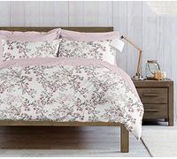 Homemania Ensemble d'enveloppes de Couette Aster - Natura, Single - avec Housse de Couette, Taie d'oreiller - pour Le Lit -Rose, Blanc, Vert en Coton, 150 X 200cm