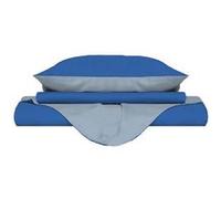 Italian Bed Linen CP-NC-royal/azzurro-2P Natural Color housse de couette double-face couleur unie avec taies d'oreiller, Royal/Bleu Clair