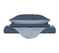 Italian Bed Linen Couleur Naturelle Housse de Couette Natural Colour, Coton, Avio/Bleu Clair, 1 Place