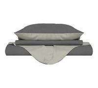 Homemania Enveloppe de couette Double - Gris, Crème - 150 x 200 cm