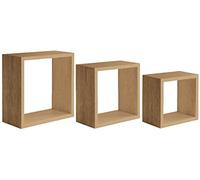 Homemania Étagère Incubo Décoration Murale - Salon, Chambre, Bureau - MDF, Chêne de Tabac 35 X 35 X 15,5/30 X 30 X 15,5/25 X 25 X 15,5